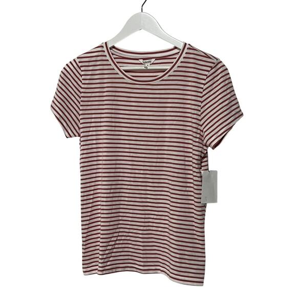 SPLENDID TOP WOMENS SIZE MEDIUM LULU CREW NECK TEE SHIRT RED WHITE STRIPES NEW - Picture 4 of 12